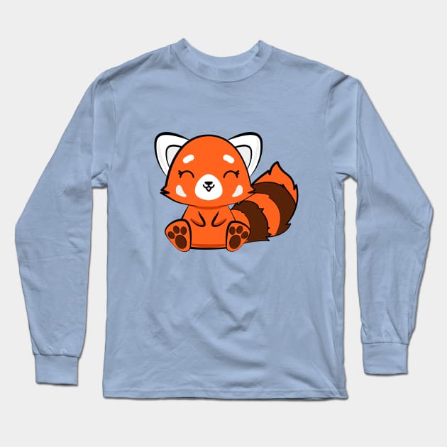 Kawaii Cute Red Panda Long Sleeve T-Shirt by theglaze